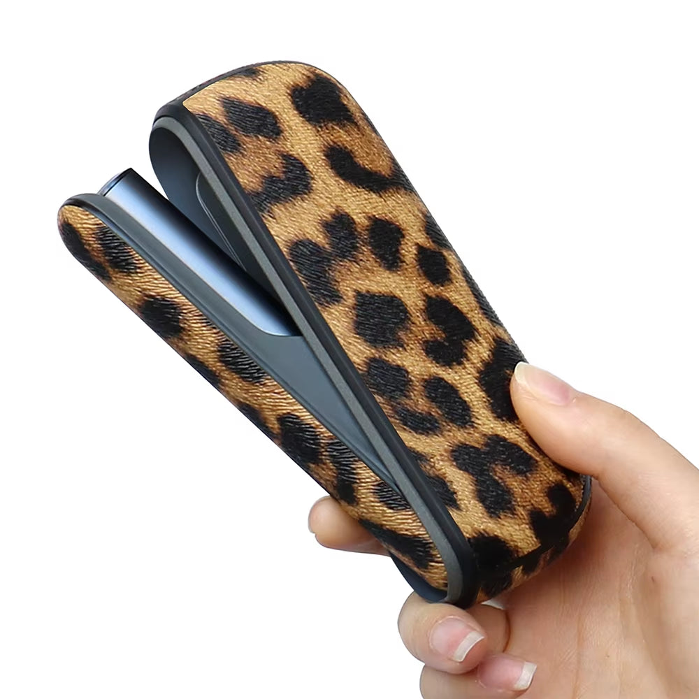 New Leopard Style Side Cover + Leather Case for IQOS Iluma Holder Pouch Protective Accessories